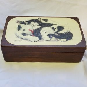 Handmade Cuddly Fur-Babies Wooden Ticket Box